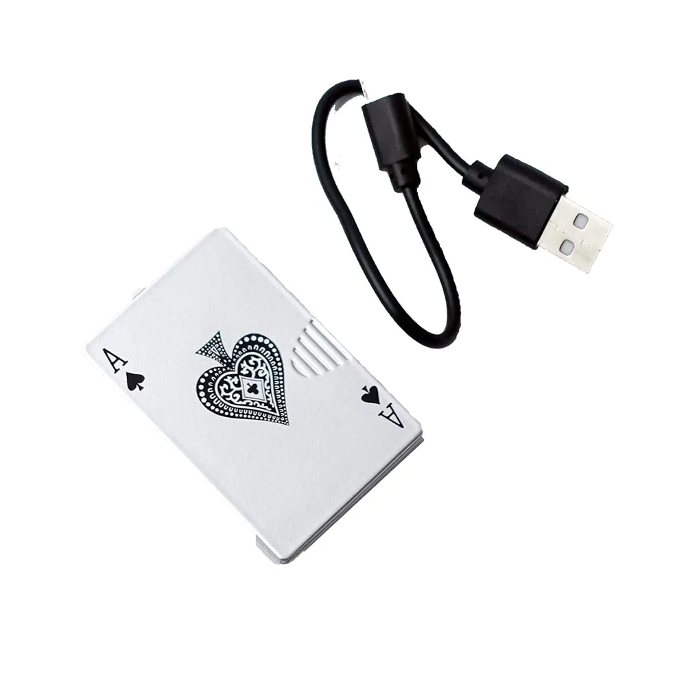 Poker Ace Rechargeable Electronic Lighter – Windproof Zinc Alloy Flip Ignition - Image 6
