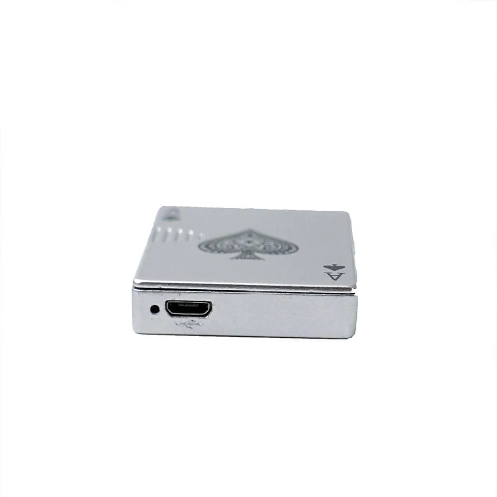 Poker Ace Rechargeable Electronic Lighter – Windproof Zinc Alloy Flip Ignition - Image 8